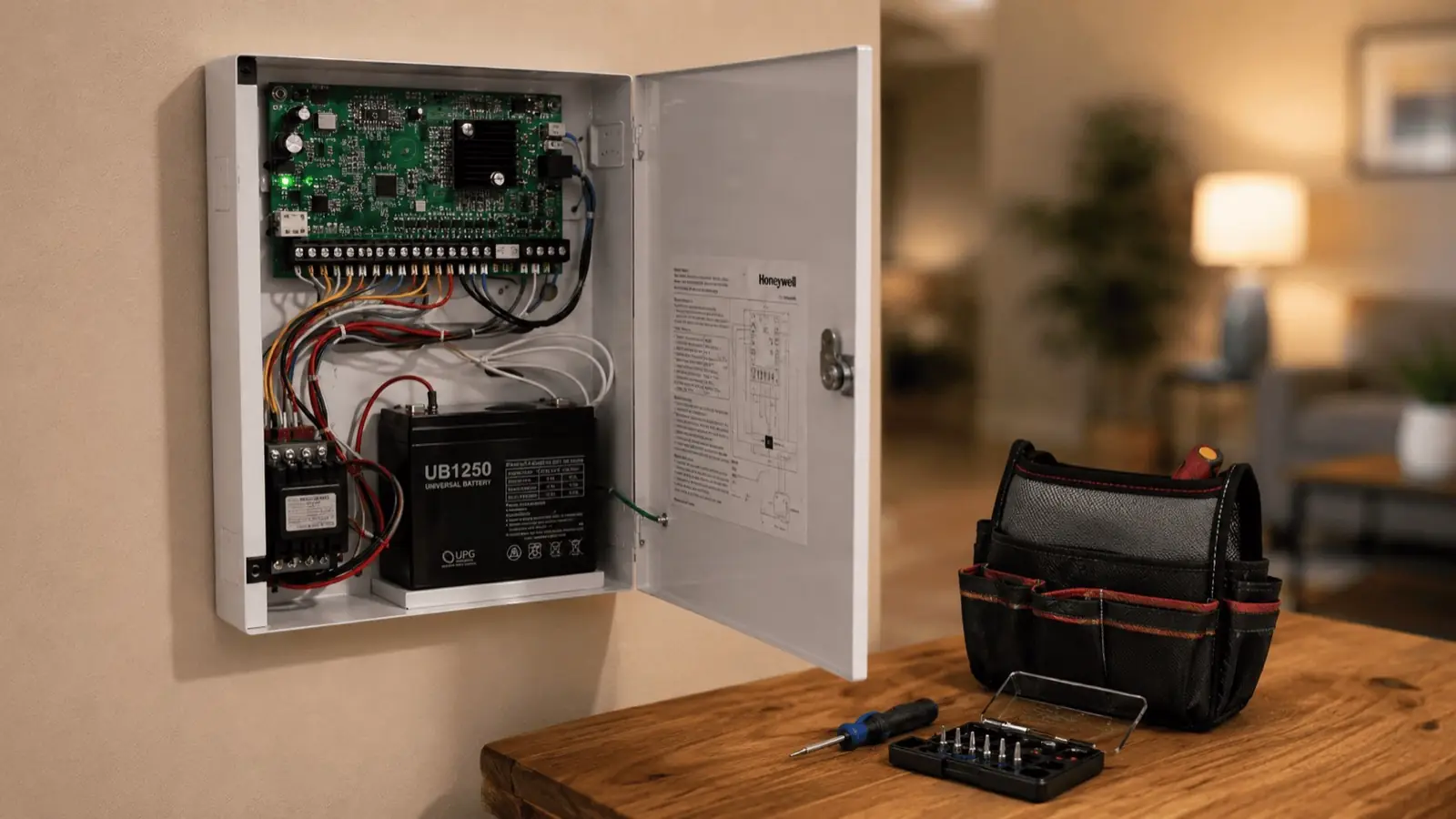Group One technician installing a home security system in Stuart, FL