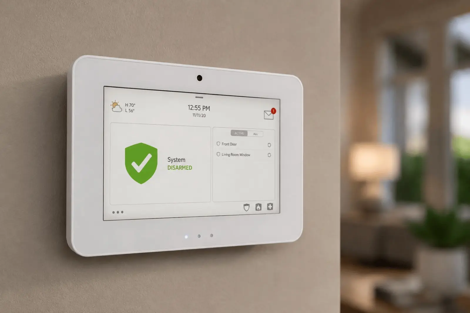 Home security system keypad installation